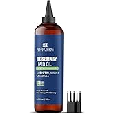 Botanic Hearth Rosemary Oil for Hair Growth - 6.7 Fl oz | Enriched with Biotin, Castor &amp; Jojoba | Hair Relaxers &amp; Dry Scalp Treatment | Color Safe | Suitable For All Hair Types