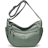 Trendy Small Crescent Bag Nylon Crossbody Bags for Women Lightweight Hobo Luna Bag Multi-Pocket Shoulder Crossbody Purses