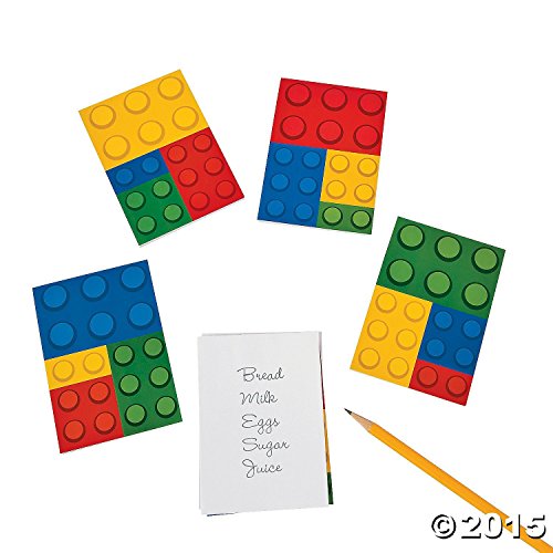 24 Paper Color Toys Building Brick Blocks Party Notepads