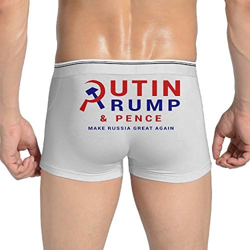 ANDARSON Men Comfortable Underpants Putin Make Russia Great Again Panties Knickers White