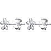 Reffeer Solid 925 Sterling Silver Daisy Stud Earrings Flower for Women Teen Girls Tiny Flower Stud Earrings Spring