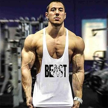 Amazon タンクトップ男性 夏のノースリーブローチェストタンクトップメンズファッショントレンドプリントホワイトコットンyバックtシャツアンダーシャツフィットネスシャツジムワークアウトマッスルベスト ボディービル服 Dxspnsbx スポーツ アウトドア
