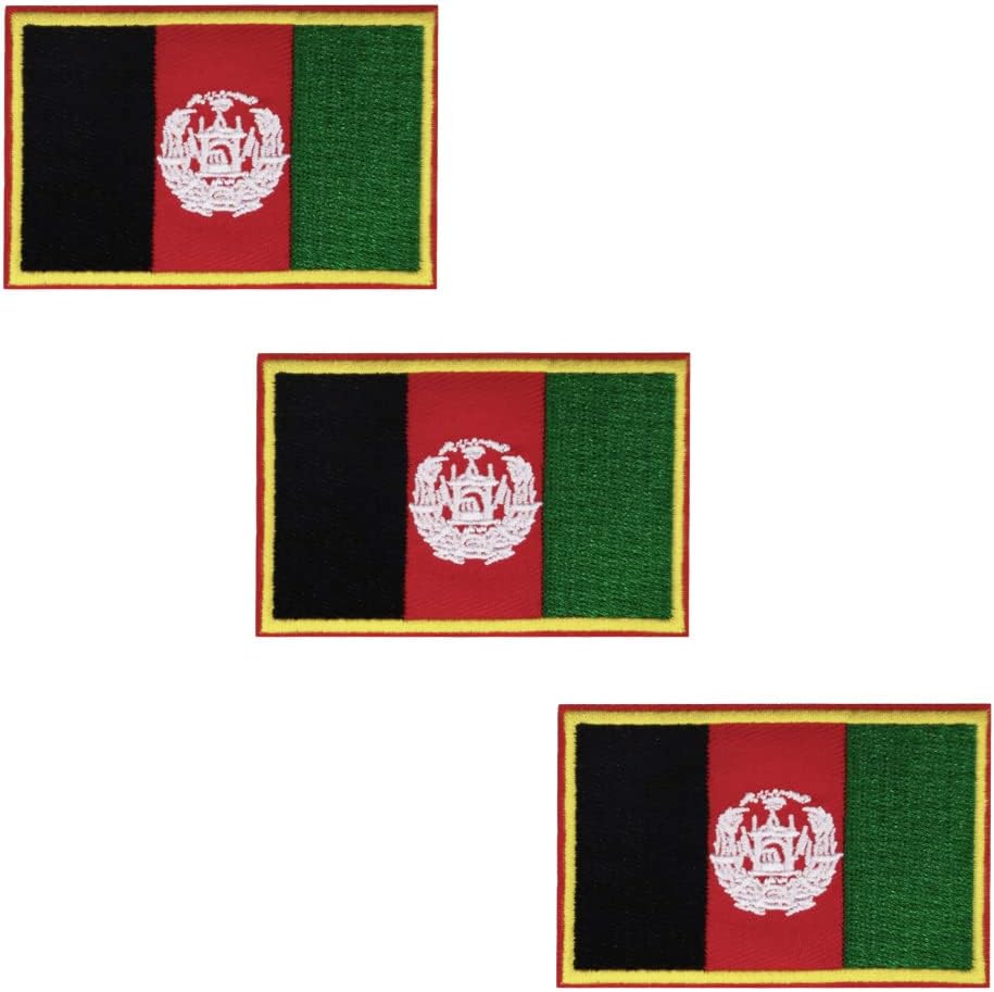 Mixed Media - Afghanistan Flag Embroidered iron on Patches 3 pieces set
