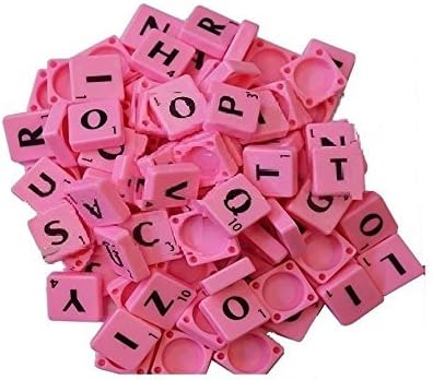 Alphbet Letter Tiles Pink With Black Letters Art & Craft Board Game by London Heritage