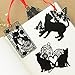 yueton Pack of 9 Creative Black Cat Metal Bookmark with Red Strap