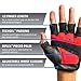 Harbinger FlexFit Non-Wristwrap Workout Weightlifting Gloves with Flexible Cushioned Leather Palm (Pair) Red/Black Large