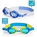 Kids Swim Goggles,Swimming Glasses for Children and Early Teens from 3 to 15 Years Old, Anti-Fog, Waterproof&UV Protection,With Ear Plugs and Nose Clip,2 Pack By Gowave