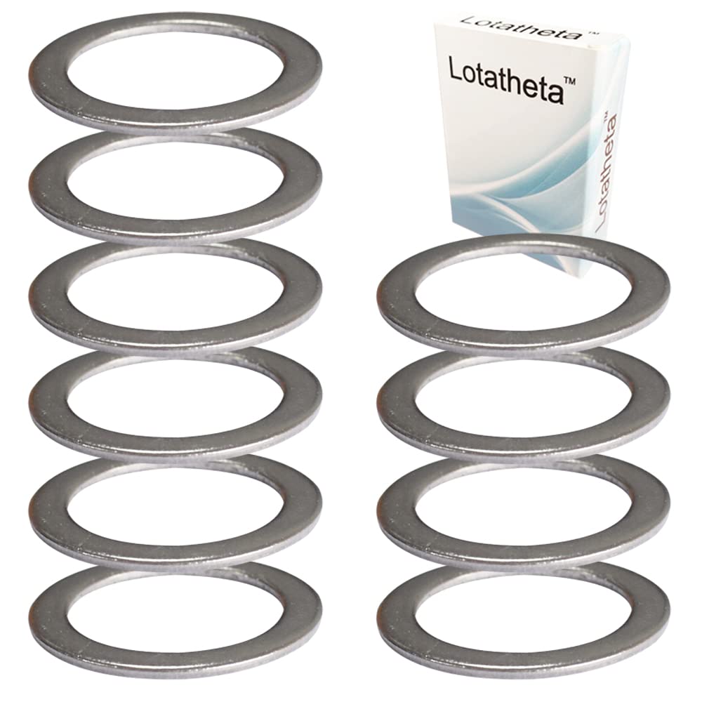 Lotatheta 10 x Pedal Washers 20mm x 15mm w/ 1mm Thickness Stainless Steel Replacement Silver for Moutain Bike Road Bike
