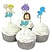 BETOP HOUSE Set of 24 Pieces Under The Sea Theme Mermaid Couple Cake Cupcake Decorative Cupcake Topper for Kids Birthday Party Themed Party Baby Shower