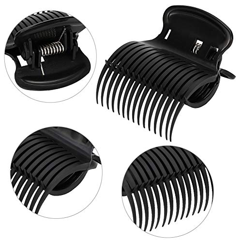 DaveandAthena 24 Pieces Hot Roller Clips Curler Claw Clips Replacement Roller Clips for Women Girls Hair Section Styling (Black)