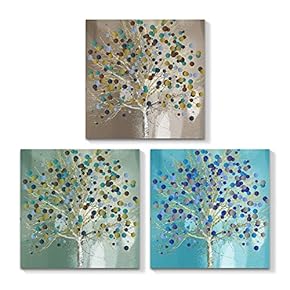 3 Piece Canvas Wall Art - Beautiful Tree - Canvas Prints Home Artwork Decoration for Living Room,Bedroom - 12"x12"x3 Panels
