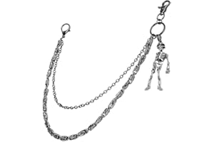 PINKPIN Skeleton Wallet Chain Biker Jean Pocket Chain Unisex Pant Trouser Skull Chain for Men Women