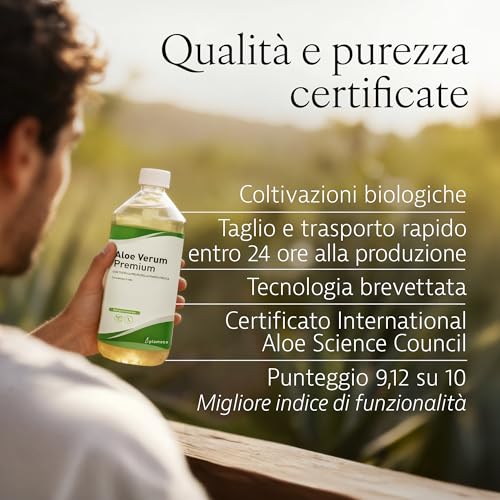Plameca Aloe Verum Premium - Aloe Vera To Drink - With All The Pulp Of The Fresh Plant - Unpasteurized - 1000ml For 20 Days