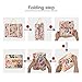 Foldable Travel Tote Bag Waterproof High Capacity Portable Storage Luggage Bag (Pink Floral)