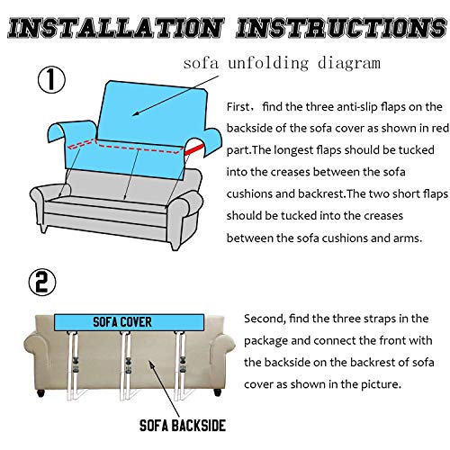 YEMYHOM Real Non-Slip Pet Dog Sofa Covers Protectors Water-Repellent Recliner Couch Slipcovers with Pockets - Thumbnail 6