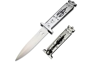 HUAAO 9' Assisted Opening Blades Folding Knife Outdoor Camping Knife Hunting Survival Pocket Knife Tools Aluminum Handle EDC Fixed Blade Knife Christmas Gift