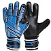 Valorsports Youth&Adult Goalie Goalkeeper Gloves,Strong Grip for The Toughest Saves, with Finger Spines to Give Splendid Protection to Prevent Injuries (BlackBlue, 6)