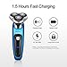 SURKER Electric Shaver Rotary Shaver Wet and Dry 3 in 1 With Nose Trimmer and Sidebums Razor Waterproof Black Blue