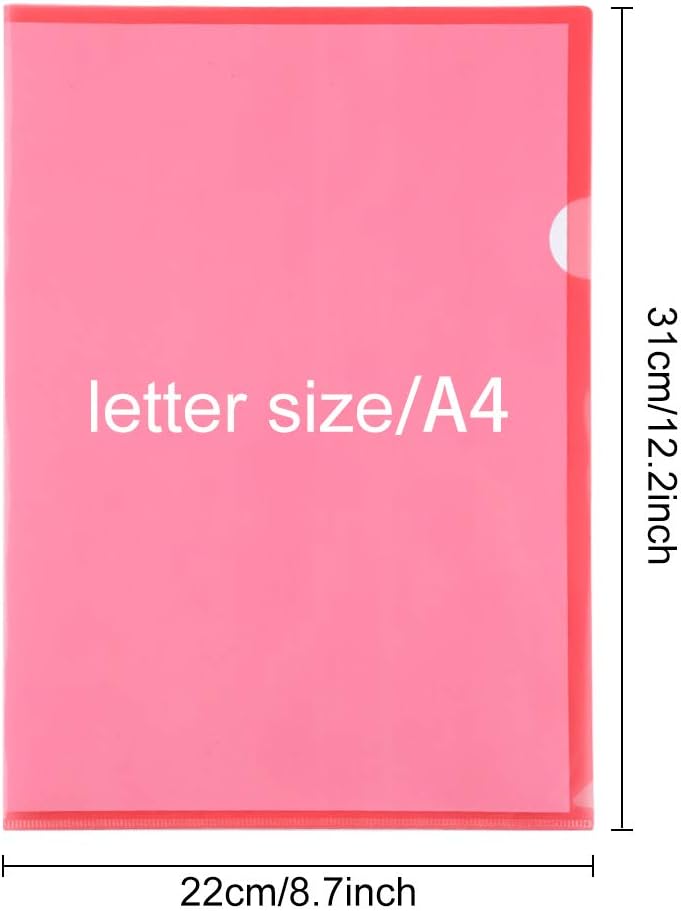 EOOUT 35pcs Plastic Clear Document Folders Project Pockets, Letter Size and A4 Size, 7 Assorted Colors … : Office Products
