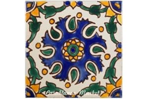 Casablanca Market MT010 Mediterranean Ceramic Seville Decorative Tile, Blue