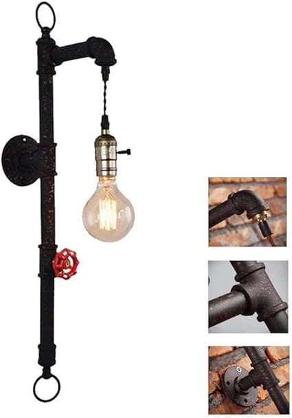 1-Licht Vintage rustikale industrielle Wandleuchte Metall Wasserrohr