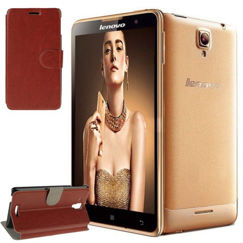 Lenovo S8 S898T+ Golden Warrior 2G Unlocked Smartphone (case+screen) MTK6592 Octa Core RAM 2GB ROM 16GB 5.3 Inch Android 4.2 IPS Screen GSM 1280x720 13MP (with Brown case+screen protector)