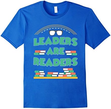 Men's Leaders Are Readers Bookworm Wisdom T Shirt Large Royal Blue