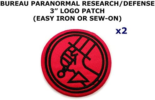 2 PCS Bureau for Paranormal Research and Defense Hellboy Movie Theme DIY Iron / Sew-on Decorative Applique Patches