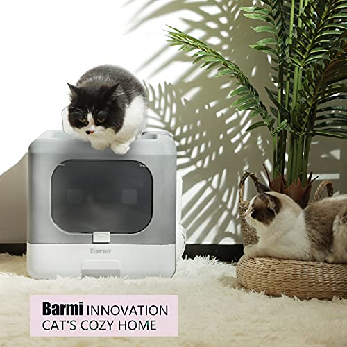 BARMI Cat Litter Box Foldable Top Entry Litter Box with Cat Litter