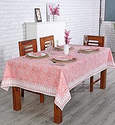 Ridhi Sweet Pink Tablecloth 100% Cotton, Washable