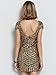 ROMWE Women's Cap Sleeve Open Back Trimmed Sequined Bodycon Dress