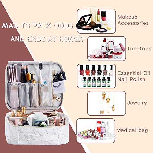 Travel Makeup Bag,Stagiant Cosmetic Bag,Organizer for Cosmetics Makeup Brushes Toiletry Travel Accessories with Dividers,Travel Case for Women,Marble 3 Travel Makeup Bag,Stagiant Cosmetic Bag,Organizer for Cosmetics Makeup Brushes Toiletry Travel Accessories with Dividers,Travel Case for Women,Marble