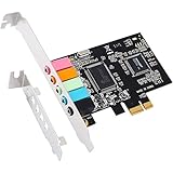 SHINESTAR PCIe Sound Card, 5.1 Internal Sound Card for PC Windows 10 with Low Profile Bracket, 3D Stereo PCI-e Audio Card, CMI8738 Chip 32/64 Bit Sound Card PCI Express Adapter