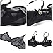 Vogue's Secret Women's Unlined Plus Size See-through Bra Sexy Lace Mesh Transparent Breathable Panties Underwear,Black,36D