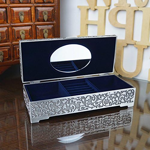 Infinite U Classical European Style Titan Apollo Mysterious Rose Engraving Large Metal Trinket Jewellery Box Antique Silver for Women/Girls - Image 5