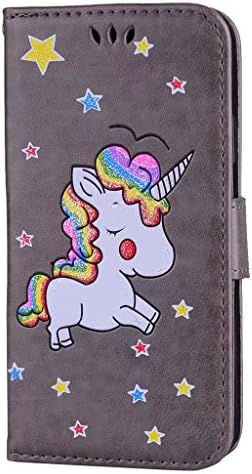 iPhone 8 Txling Iphone 8 Case – Leather Case Flip Cover credit card Holder, Stand, Wallet, Magnet – Unicorn Brown