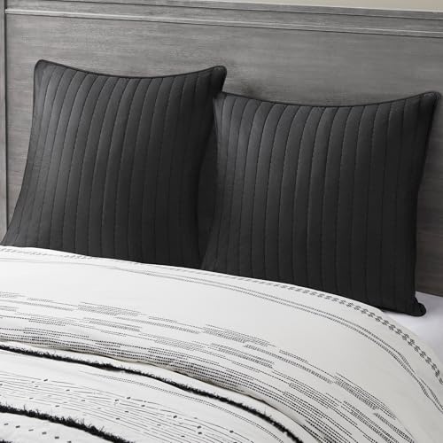INK+IVY Camila Quilted Euro Sham Black Euro Sham