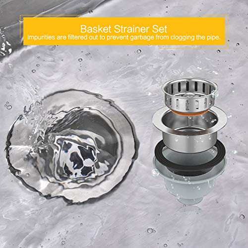 Bokaiya 30" Topmount Kitchen Sink 16 Gauge Stainless Steel Handmade Deep Single Bowl Drop In Sink, 9-Ga Extra Thick Panel 2 Hole Kitchen Sink