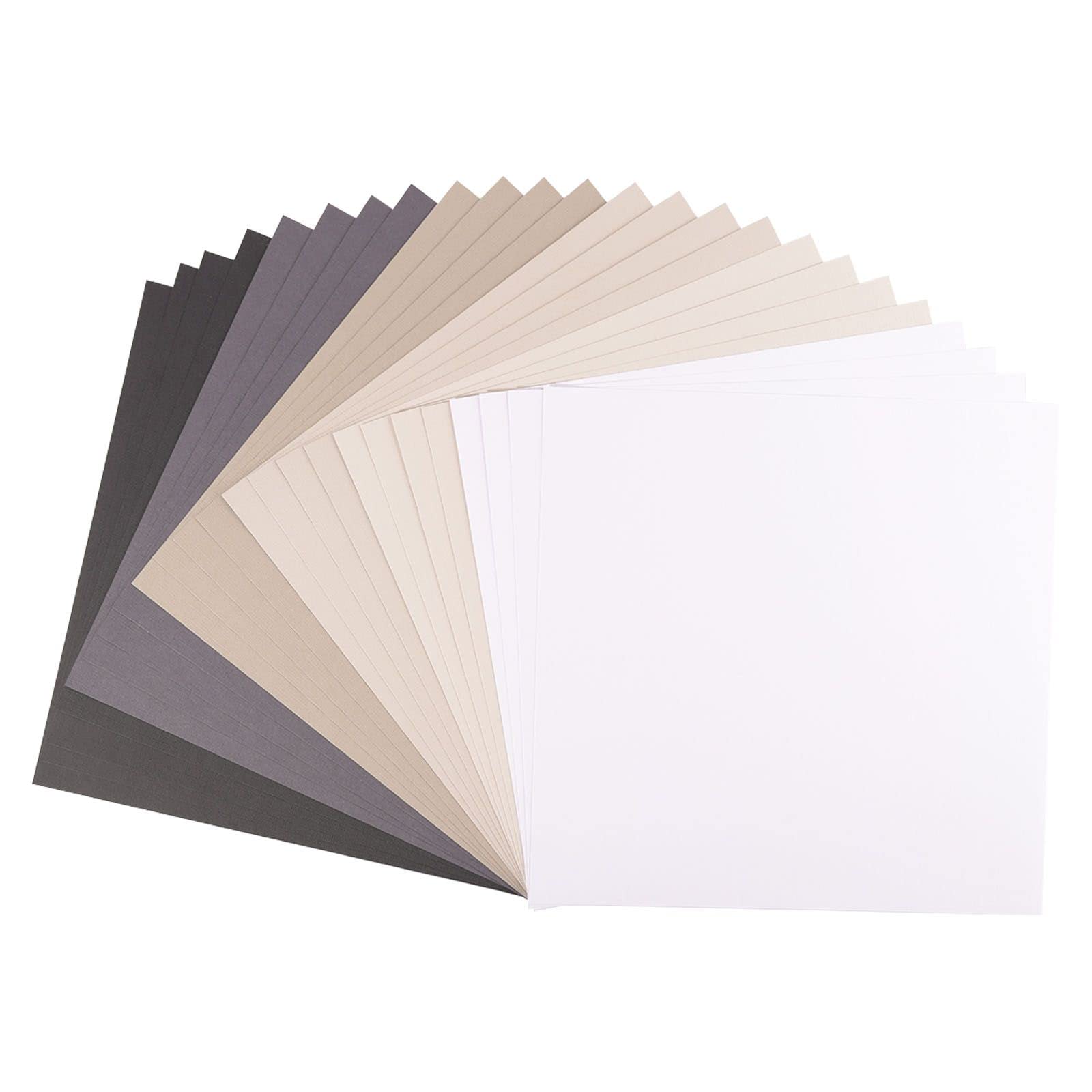 Florence Cardstock Textured - Coloured Card Making Supplies 12 x 12 inch - Black - 24 Sheets - Coloured Paper for Scrapbooking, Card Making and Other Paper Crafts - 216 gsm
