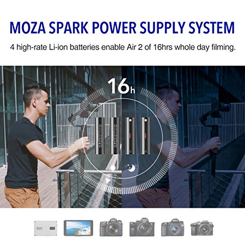 MOZA Air 2, 2019 New Camera Gimbal Stabilizer with OLED Display Spark Power Supply Lens Control System, for DSLR Mirrorless and Pocket Cinema Cameras Within 9 Lb, 16h Run-time Auto Tuning