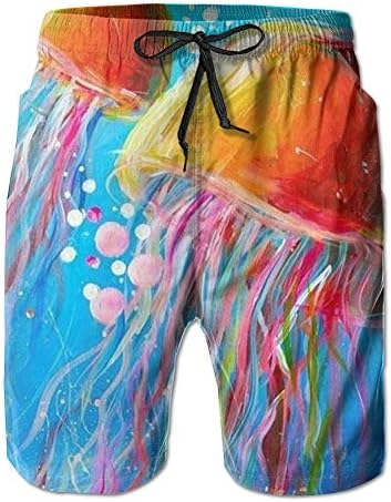 Jelly Fish Lovers Couple Sea Blue Painting Art Boardshorts Beach Swimwear Mens