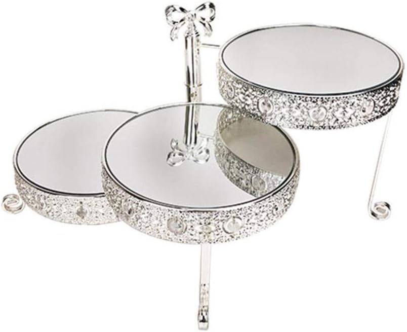 QinWenYan Cake Stand Iron Cake Birthday Dessert Display Stand Threetier Cake Stand Foldable