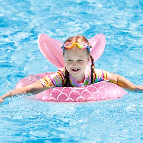 Yanlin Flotador de Piscina para Niño, con toldo Desmontable, UPF50+, Soporte de Seguridad Inferior, Bomba de Aire, omba de Aire, Juguetes de Piscina
