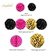 NICROLANDEE Hen Party Decorations Hot Pink and Black Tissue Pom Poms Glitter Gold Paper Lanterns Hanging Honeycomb Ball for Wedding Bridal Shower Wall Decor Valentines Decorations