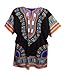 Vipada Handmade Dashiki Shirt Men's Dashiki African Shirt Large Size Several Colors (Blak and Orange)