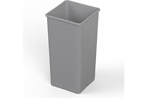 Regal Altair 50 Gallon Gray Square Commercial Trash Garbage Can | Outdoor Office Restaurant School Kitchen