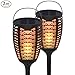 FOXLUX Solar Lights - Torch Lights & Table Lantern & Hanging Lights 3 in 1, Light Sensor Outdoor Lighting, Waterproof Flame Lights, Solar Powered & USB Charging Security Lights for Pathway (2 Pack)