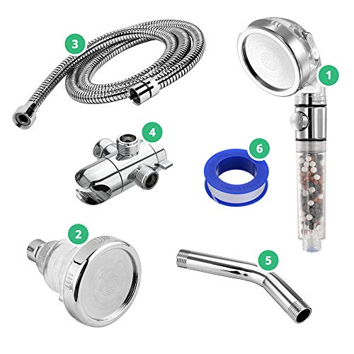 Original StoneStream EcoPower High Pressure Handheld Shower Head + Wall Showerhead Combo