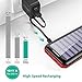 Portable Charger Power Bank Solar Charger-24000mAh External Battery Pack High Capacity with USB Fan and 3 USB Port for All The Smart Phone,Android Phone,and Other Tablet-(red)