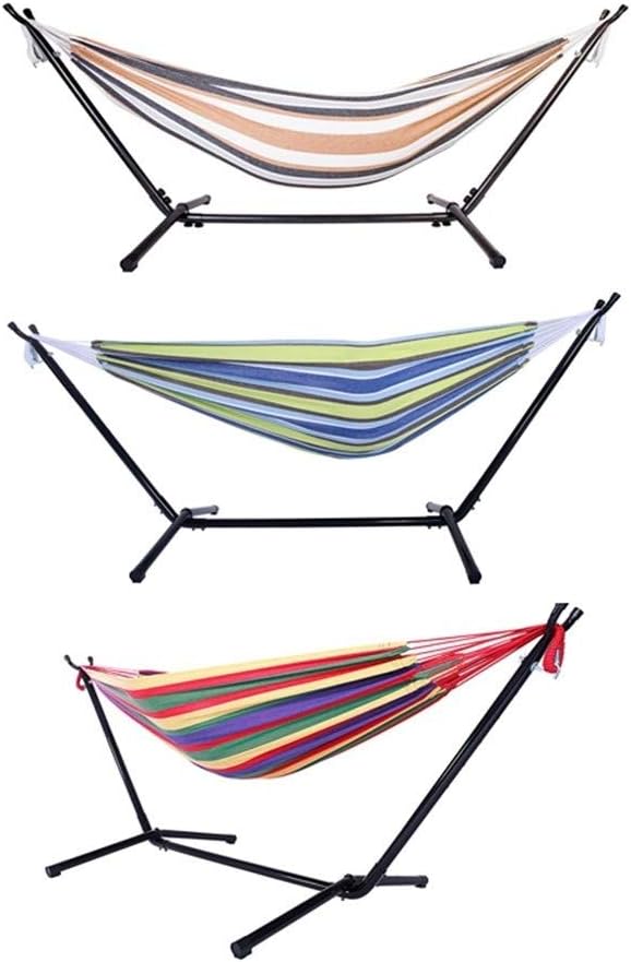 JIAYONG Hammock Double Hammock With Space Saving Steel Stand Includes Portable Carrying Case